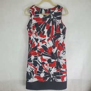 RONNI NICOLE Abstract Floral Dress Black White Red